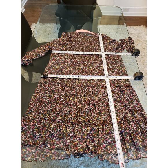 Draper James Long Maxi Dress Women's 3X Multicolor Floral Smocked Long Sleeve - Picture 7 of 15